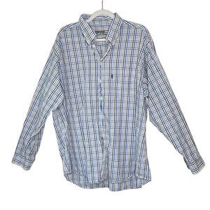 Men's Barbour Plaid 100% cotton XXL Button Down Shirt #MM